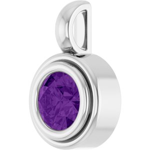 Platinum Natural Amethyst Charm/Pendant – image 2