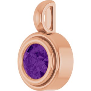 14K Rose Gold Natural Amethyst Charm/Pendant – image 2