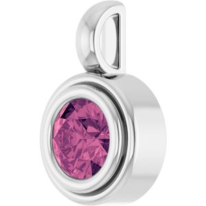 Platinum Natural Pink Tourmaline Charm/Pendant – image 2