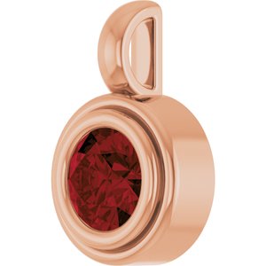 14K Rose Gold Natural Mozambique Garnet Charm/Pendant – image 2
