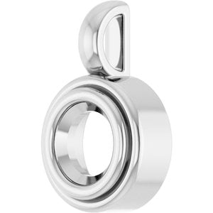18K White Gold 5.5 mm Round Charm/Pendant Mounting – image 4