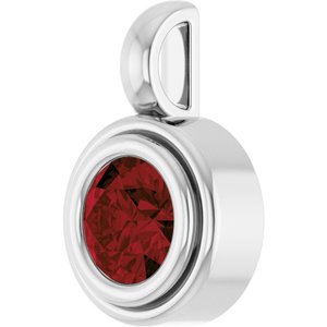 Sterling Silver Natural Mozambique Garnet Charm/Pendant – image 2