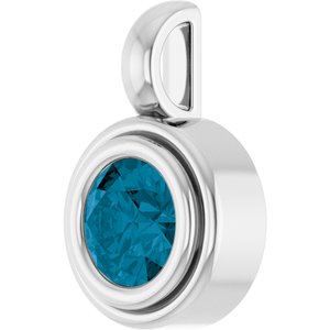 Sterling Silver Natural London Blue Topaz Charm/Pendant – image 2