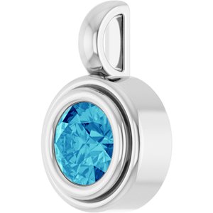 Sterling Silver Natural Blue Zircon Charm/Pendant – image 2