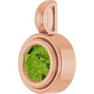 14K Rose Gold Natural Peridot Charm/Pendant – image 2