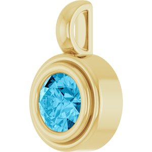 14K Yellow Gold Natural Aquamarine Charm/Pendant – image 2