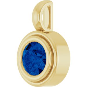 14K Yellow Gold Natural Blue Sapphire Charm/Pendant – image 2
