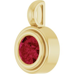 14K Yellow Gold Lab-Grown Ruby Charm/Pendant – image 2