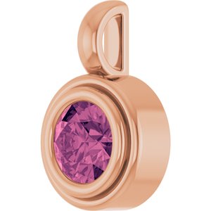 14K Rose Gold Natural Pink Tourmaline Charm/Pendant – image 2