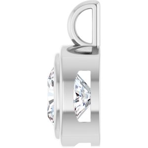 14K X1 White Gold 10x10 mm Cushion Charm/Pendant Mounting – image 5