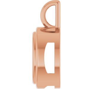 14K Rose Gold 10x10 mm Cushion Charm/Pendant Mounting – image 6