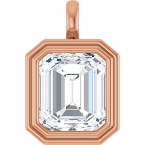 14K Rose Gold 14x12 mm Emerald Charm/Pendant Mounting
