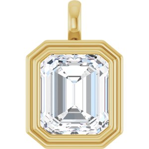 10K Yellow Gold 14x12 mm Emerald Charm/Pendant Mounting