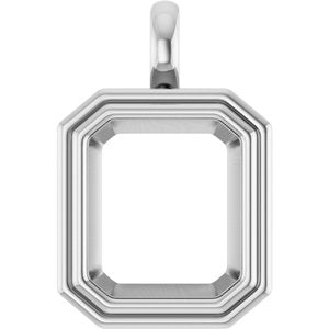 Continuum Sterling Silver 14x12 mm Emerald Charm/Pendant Mounting – image 2
