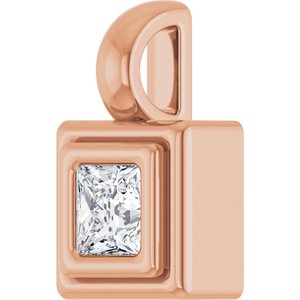 18K Rose Gold 3x3 mm Square Charm/Pendant Mounting – image 3
