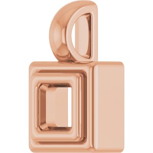 14K Rose Gold 3x3 mm Square Charm/Pendant Mounting – image 4