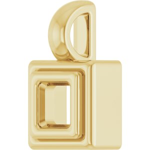 18K Yellow Gold 3x3 mm Square Charm/Pendant Mounting – image 4