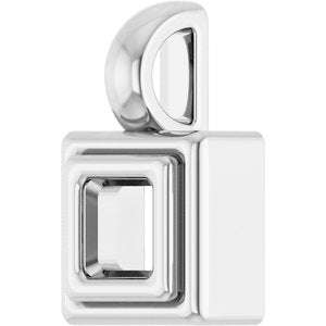 18K White Gold 3x3 mm Square Charm/Pendant Mounting – image 4