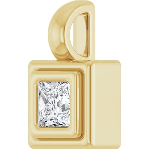 10K Yellow Gold 3x3 mm Square Charm/Pendant Mounting – image 3