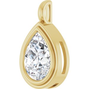 10K Yellow Gold 16x12 mm Pear Charm/Pendant Mounting – image 3