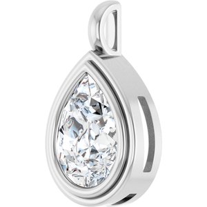 18K White Gold 16x12 mm Pear Charm/Pendant Mounting – image 3