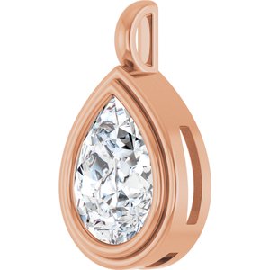 18K Rose Gold 16x12 mm Pear Charm/Pendant Mounting – image 3