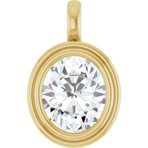 14K Yellow Gold 12x10 mm Oval Charm/Pendant Mounting