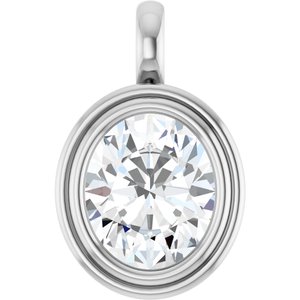 14K White Gold 12x10 mm Oval Charm/Pendant Mounting