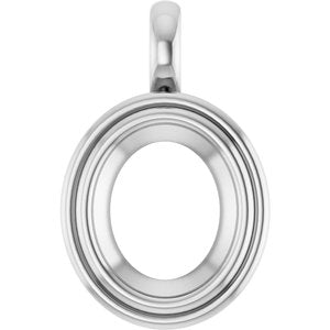 Continuum Sterling Silver 12x10 mm Oval Charm/Pendant Mounting – image 2