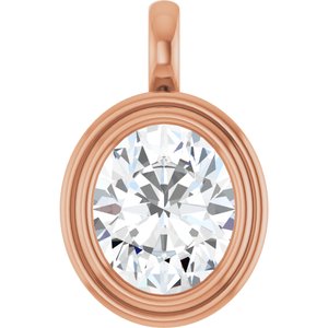18K Rose Gold 12x10 mm Oval Charm/Pendant Mounting