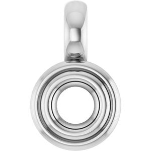 14K White Gold 3.2 mm Round Charm/Pendant Mounting – image 2