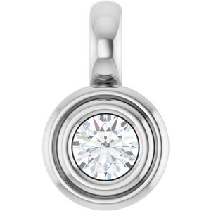 18K White Gold 3.2 mm Round Charm/Pendant Mounting