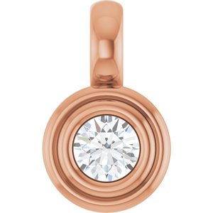 14K Rose Gold 3.2 mm Round Charm/Pendant Mounting