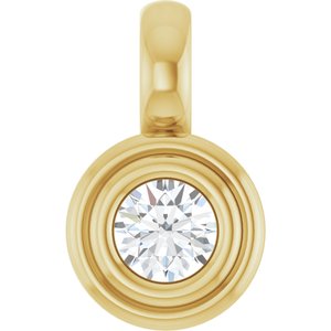 10K Yellow Gold 3.2 mm Round Charm/Pendant Mounting