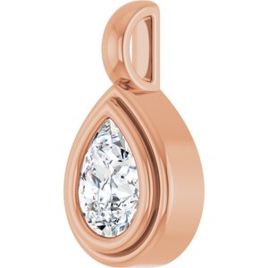 18K Rose Gold 7x5 mm Pear Charm/Pendant Mounting – image 3