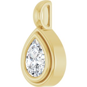 14K Yellow Gold 7x5 mm Pear Charm/Pendant Mounting – image 3