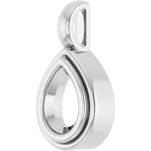 14K White Gold 7x5 mm Pear Charm/Pendant Mounting – image 4