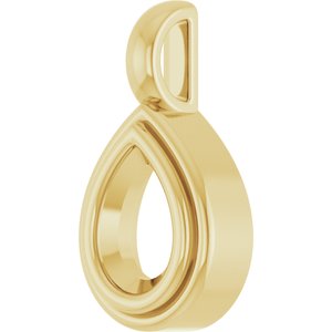 14K Yellow Gold 7x5 mm Pear Charm/Pendant Mounting – image 4