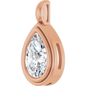10K Rose Gold 12x8 mm Pear Charm/Pendant Mounting – image 3