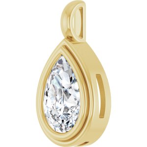18K Yellow Gold 12x8 mm Pear Charm/Pendant Mounting – image 3