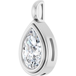 18K White Gold 12x8 mm Pear Charm/Pendant Mounting – image 3