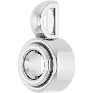 18K White Gold 3.2 mm Round Charm/Pendant Mounting – image 4