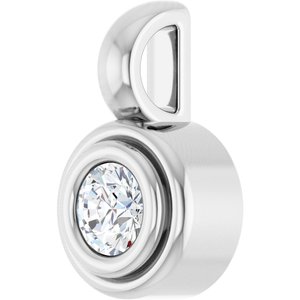 14K White Gold 3.2 mm Round Charm/Pendant Mounting – image 3
