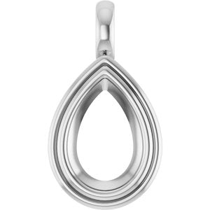 Continuum Sterling Silver 12x8 mm Pear Charm/Pendant Mounting – image 2