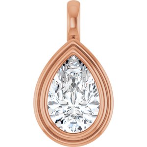 14K Rose Gold 12x8 mm Pear Charm/Pendant Mounting
