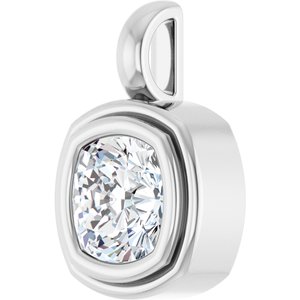 10K X1 White Gold 7x7 mm Cushion Charm/Pendant Mounting – image 3