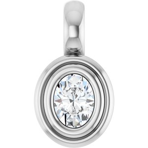 Sterling Silver 4x3 mm Oval Charm/Pendant Mounting