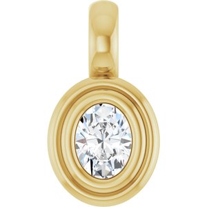 10K Yellow Gold 4x3 mm Oval Charm/Pendant Mounting