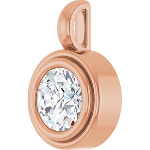 10K Rose Gold 7 mm Round Charm/Pendant Mounting – image 3
