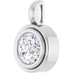18K Palladium White Gold 7 mm Round Charm/Pendant Mounting – image 3